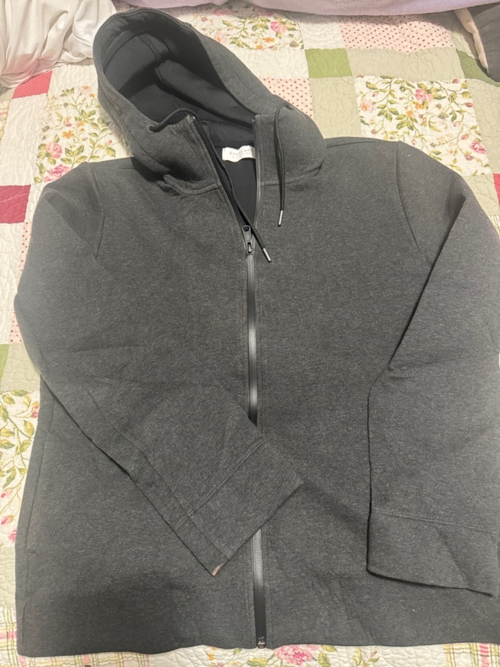 Everlane Dark Charcoal Full-Zip Hoodie Sweater